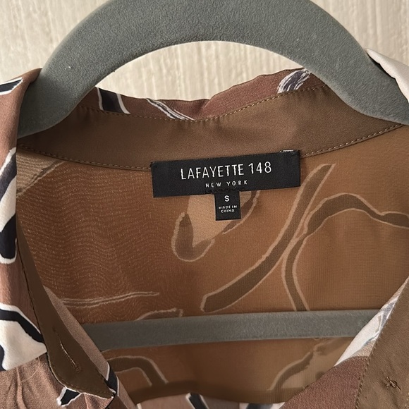 Lafayette 148 New York Silk Scottie Blouse small - Picture 4 of 8